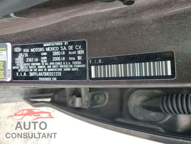 KIA FORTE 2017 - 3KPFL4A73HE011159