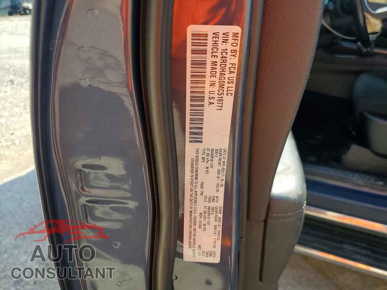 DODGE DURANGO 2021 - 1C4RDHAG0MC519771