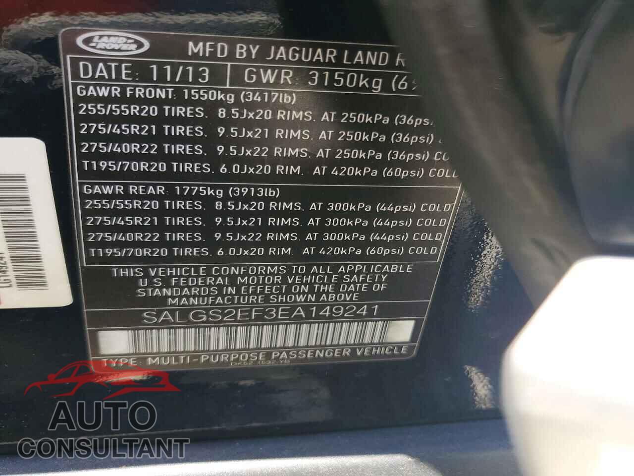 LAND ROVER RANGEROVER 2014 - SALGS2EF3EA149241
