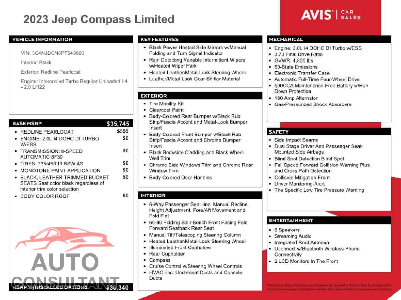 JEEP COMPASS 2023 - 3C4NJDCN8PT543806