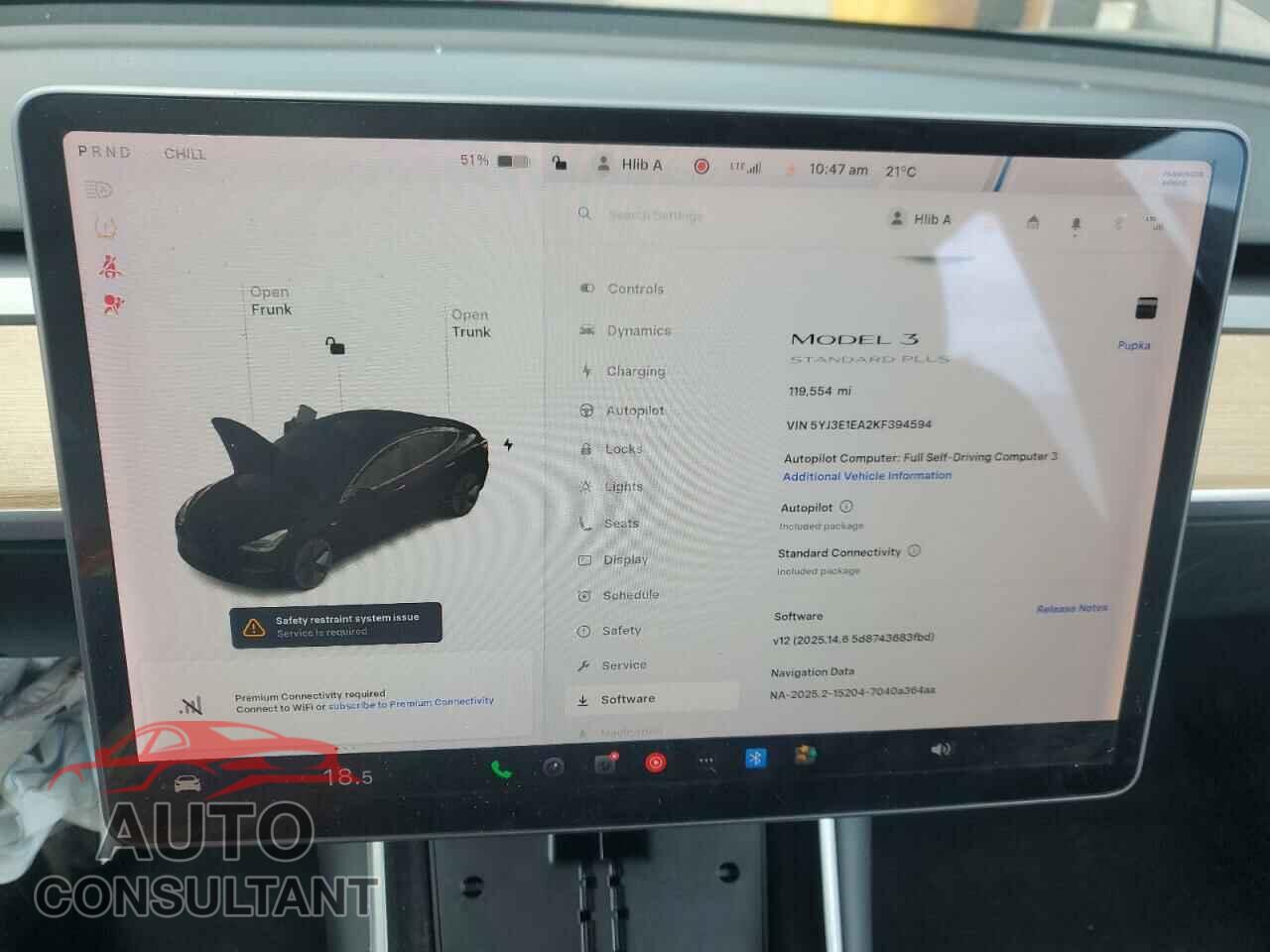 TESLA MODEL 3 2019 - 5YJ3E1EA2KF394594