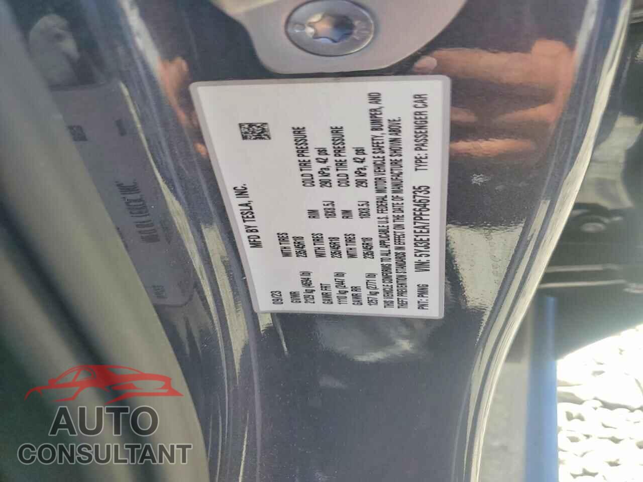 TESLA MODEL 3 2023 - 5YJ3E1EA7PF646735