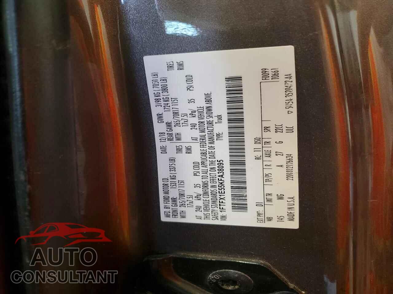 FORD F150 2019 - 1FTFX1E55KFA38095
