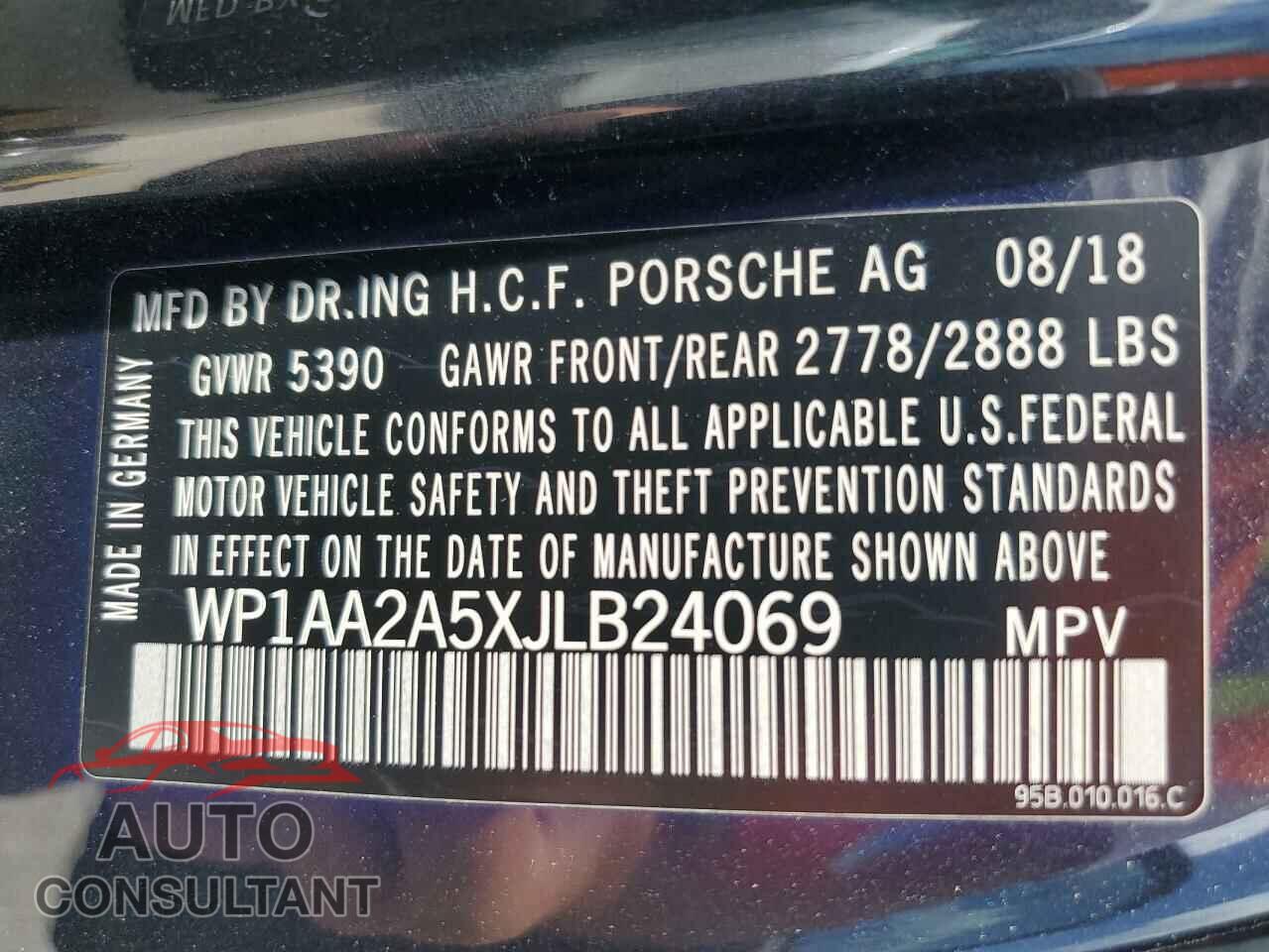 PORSCHE MACAN 2018 - WP1AA2A5XJLB24069