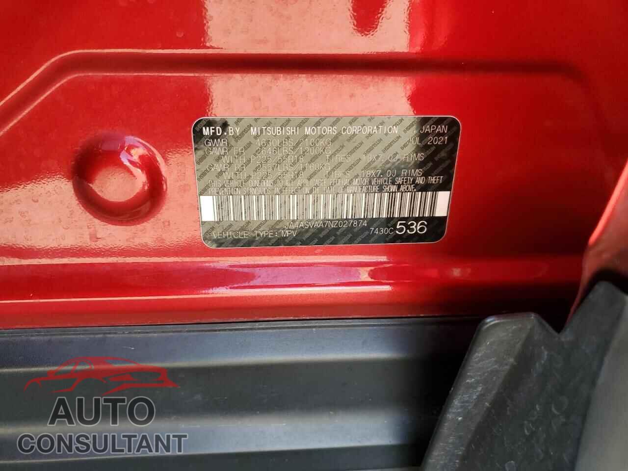 MITSUBISHI ECLIPSE 2022 - JA4ASVAA7NZ027874