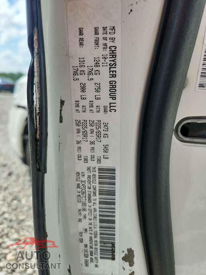 DODGE JOURNEY 2012 - 3C4PDCBG7CT189106