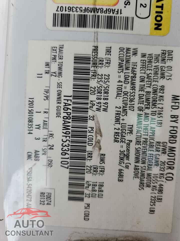 FORD ALL Models 2015 - 1FA6P8AM9F5336107