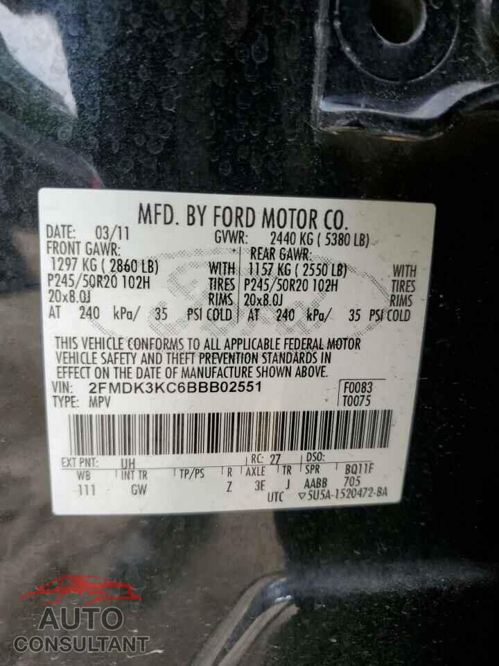 FORD EDGE 2011 - 2FMDK3KC6BBB02551