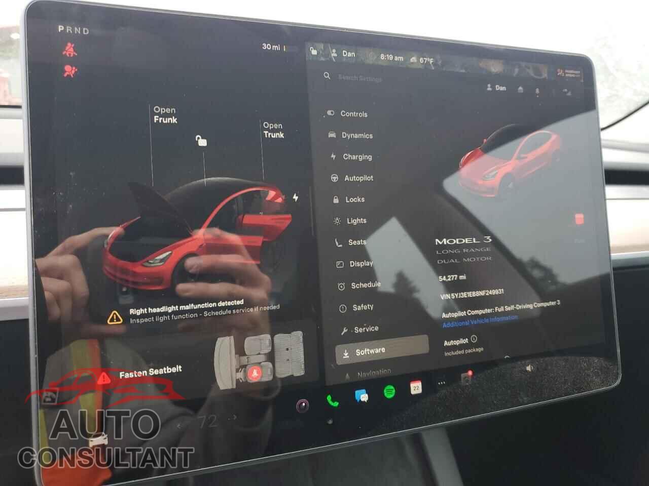 TESLA MODEL 3 2022 - 5YJ3E1EB8NF249931