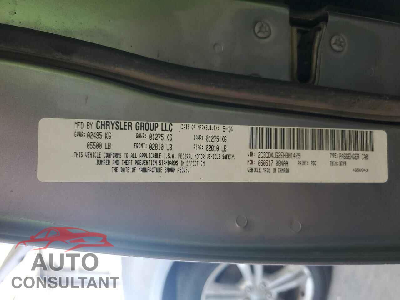DODGE CHARGER 2014 - 2C3CDXJG2EH301429