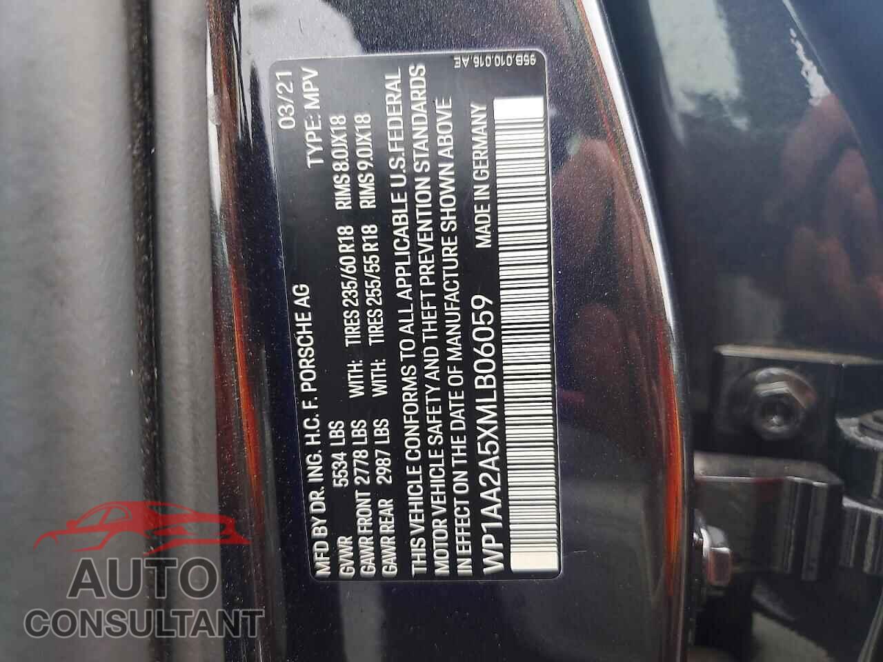 PORSCHE MACAN 2021 - WP1AA2A5XMLB06059