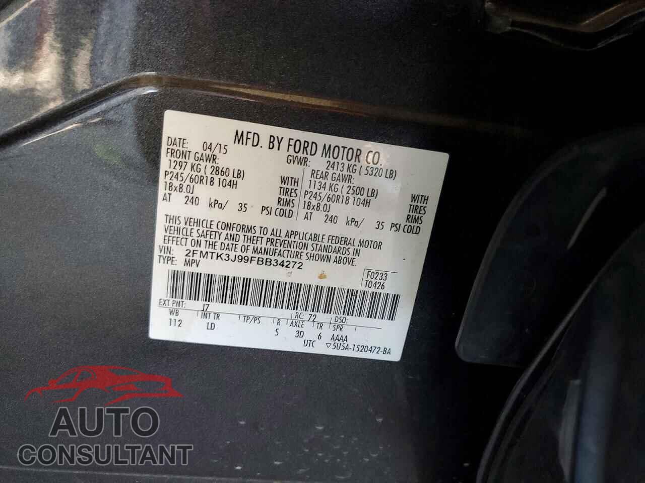 FORD EDGE 2015 - 2FMTK3J99FBB34272