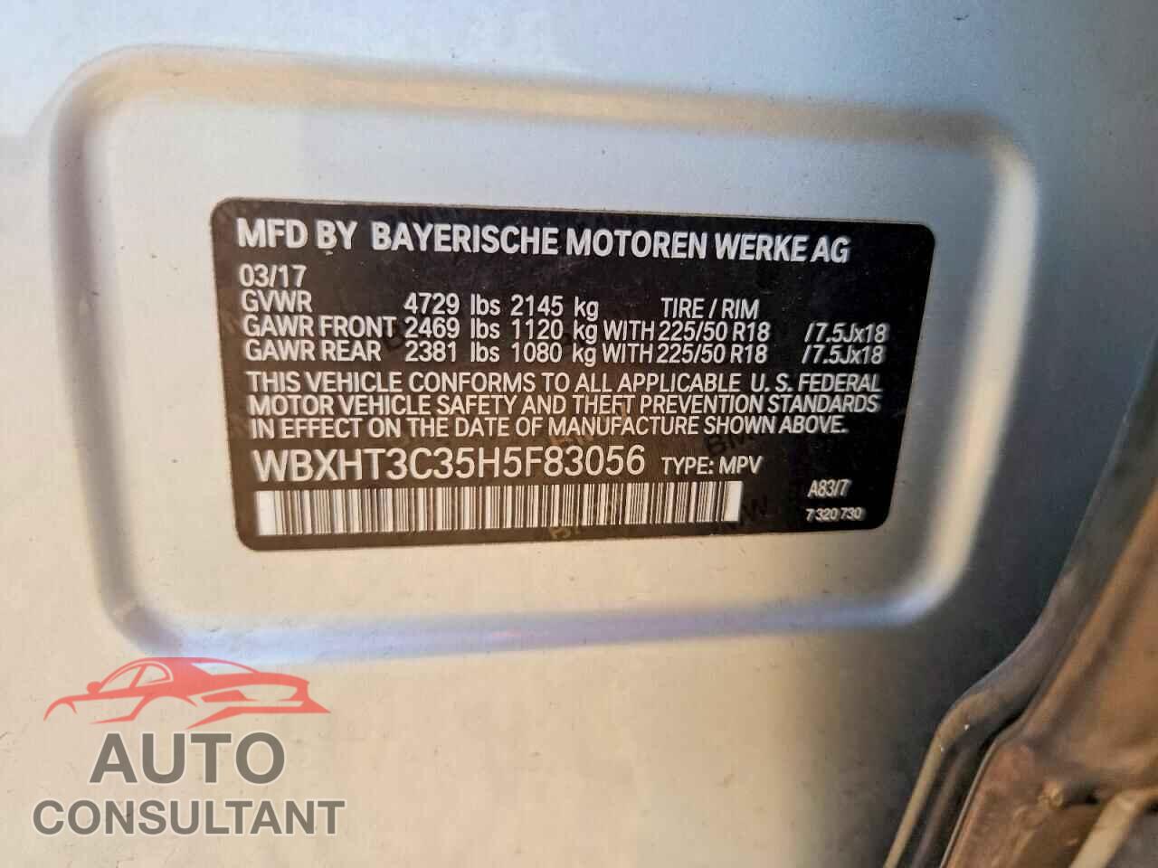BMW X1 2017 - WBXHT3C35H5F83056