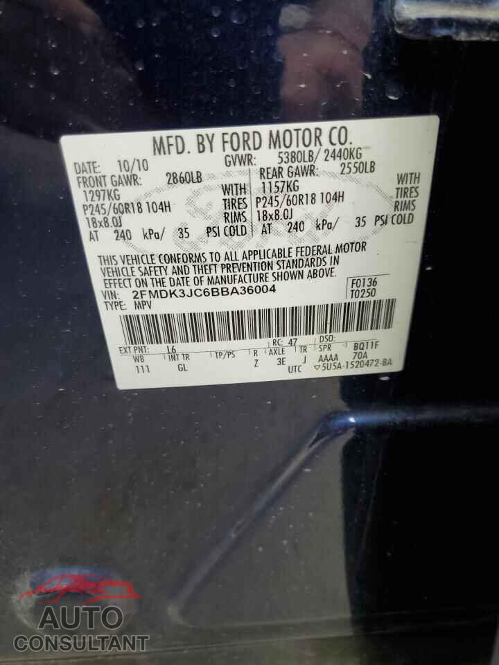 FORD EDGE 2011 - 2FMDK3JC6BBA36004