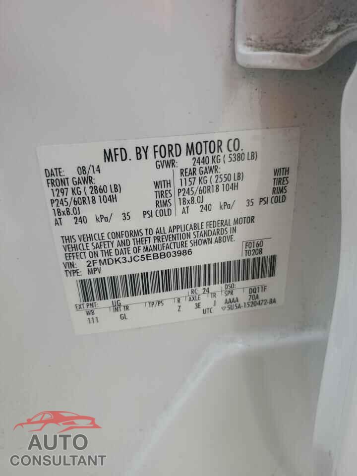 FORD EDGE 2014 - 2FMDK3JC5EBB03986