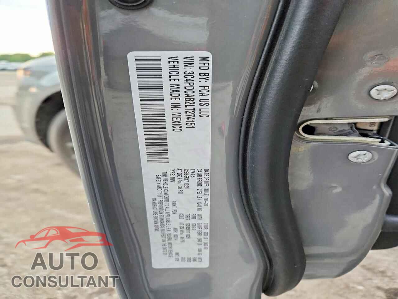 DODGE JOURNEY 2020 - 3C4PDCAB2LT274151