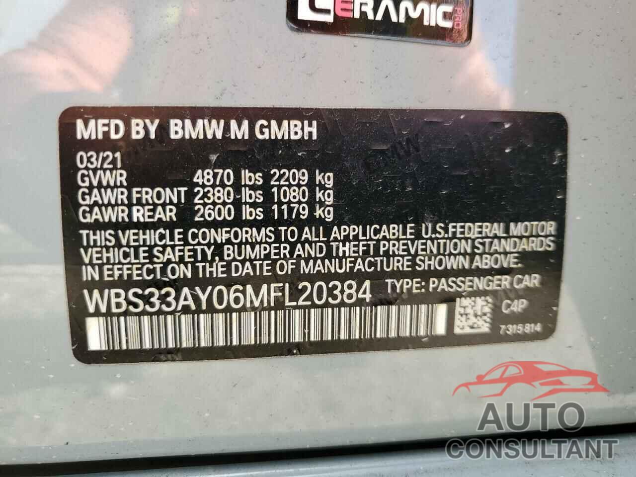 BMW M3 2021 - WBS33AY06MFL20384