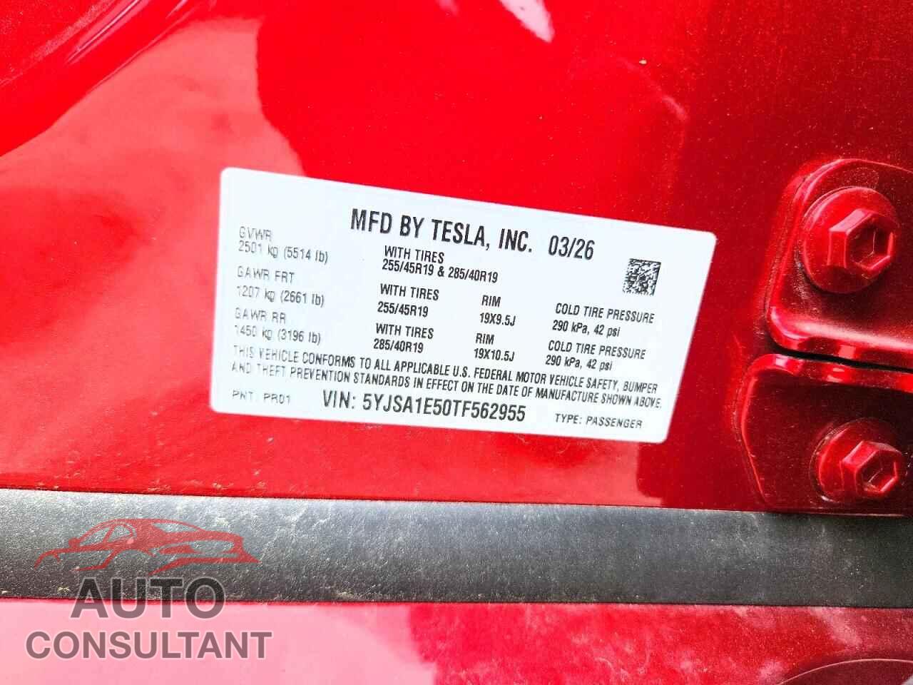 TESLA MODEL S 2026 - 5YJSA1E50TF562955
