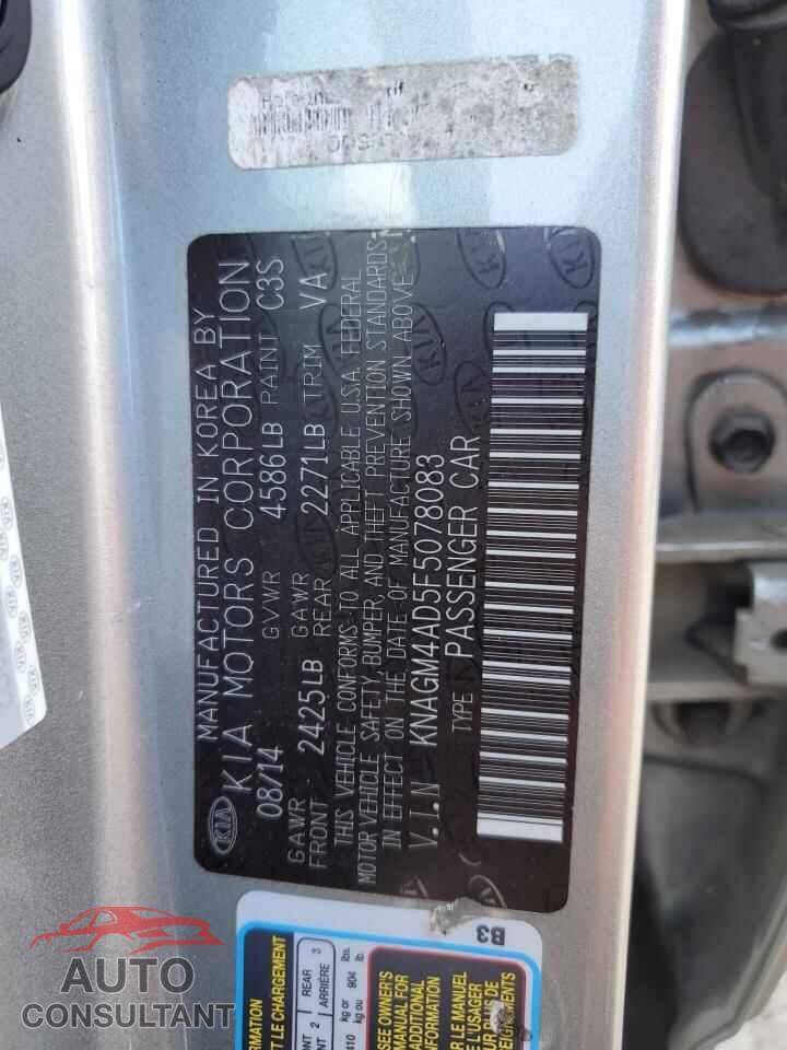 KIA OPTIMA 2015 - KNAGM4AD5F5078083