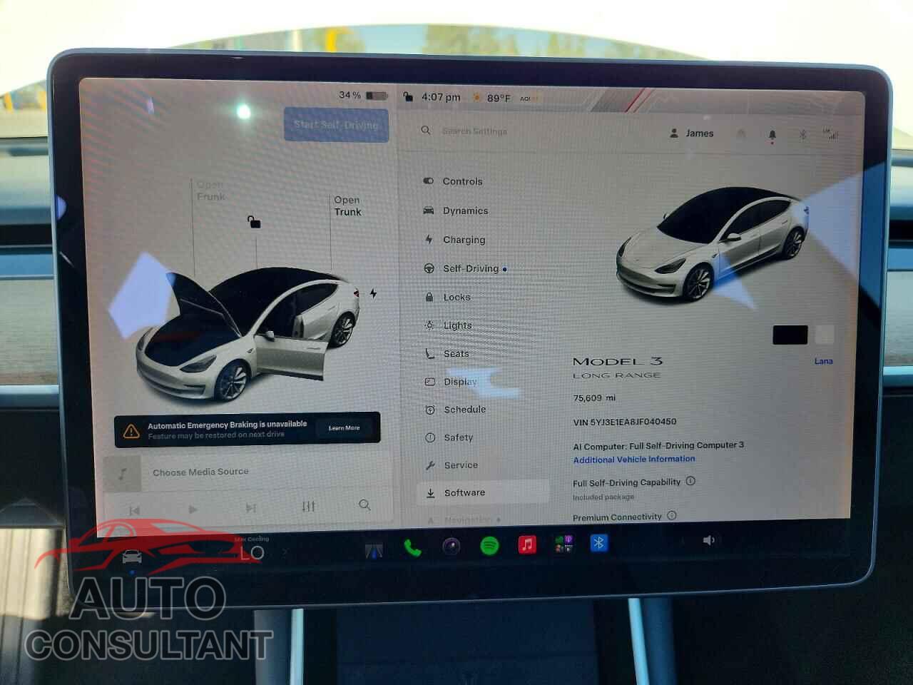 TESLA MODEL 3 2018 - 5YJ3E1EA8JF040450