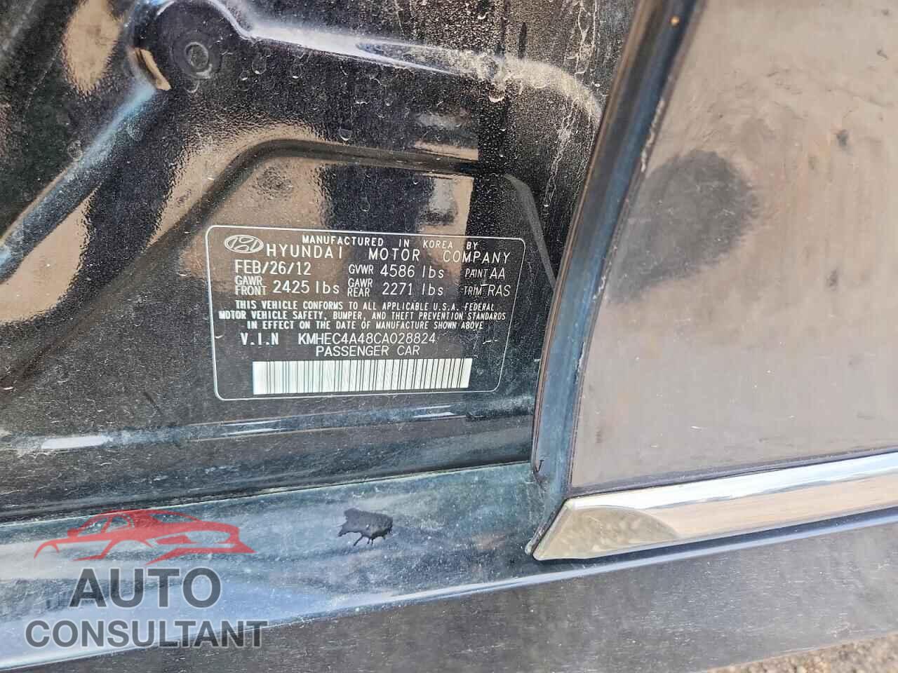 HYUNDAI SONATA 2012 - KMHEC4A48CA028824