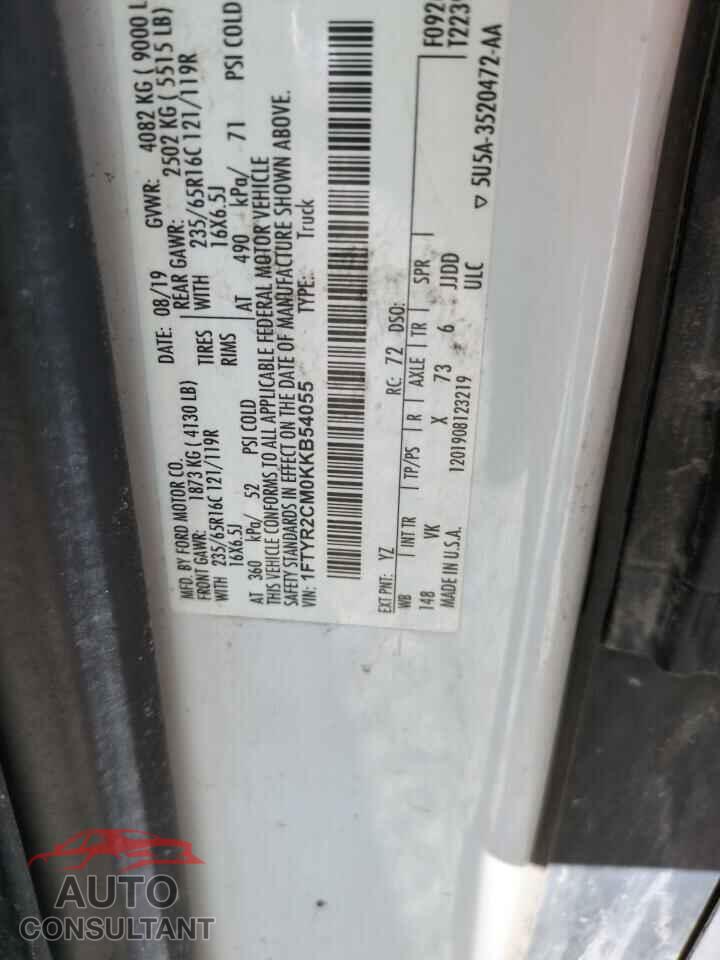 FORD TRANSIT 2019 - 1FTYR2CM0KKB54055