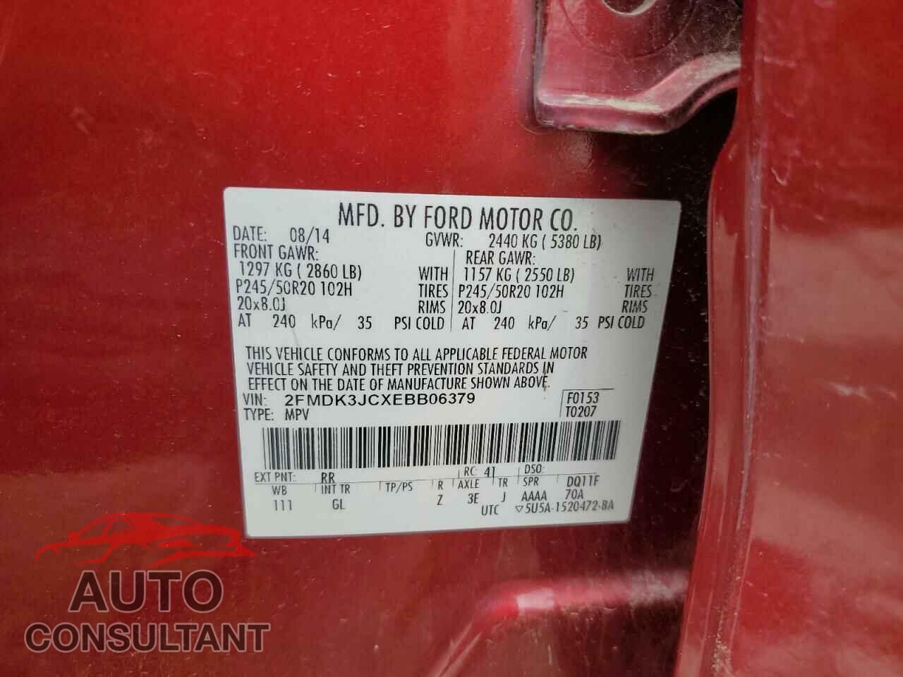 FORD EDGE 2014 - 2FMDK3JCXEBB06379