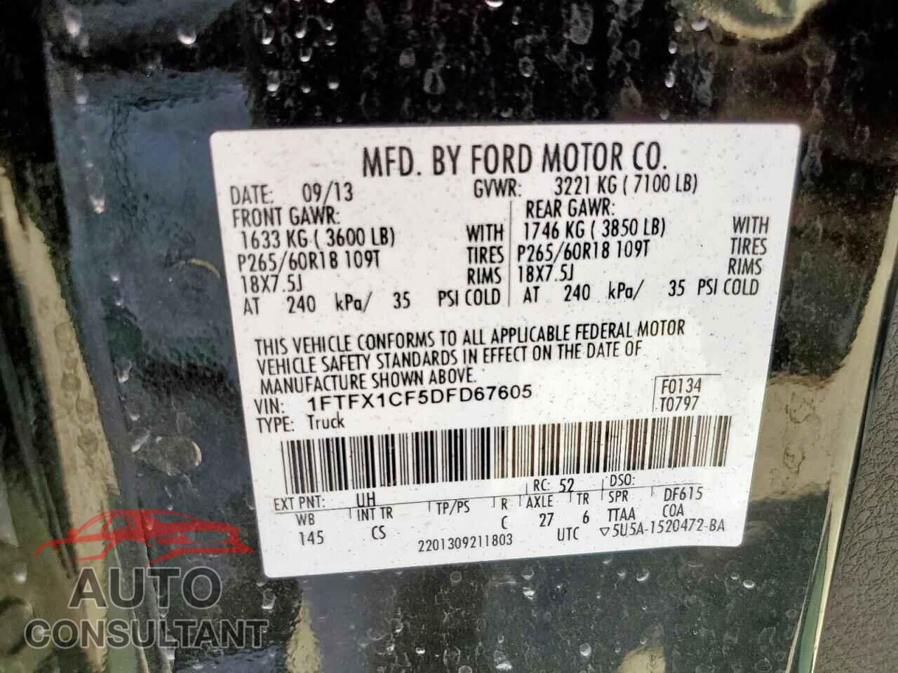 FORD F-150 2013 - 1FTFX1CF5DFD67605