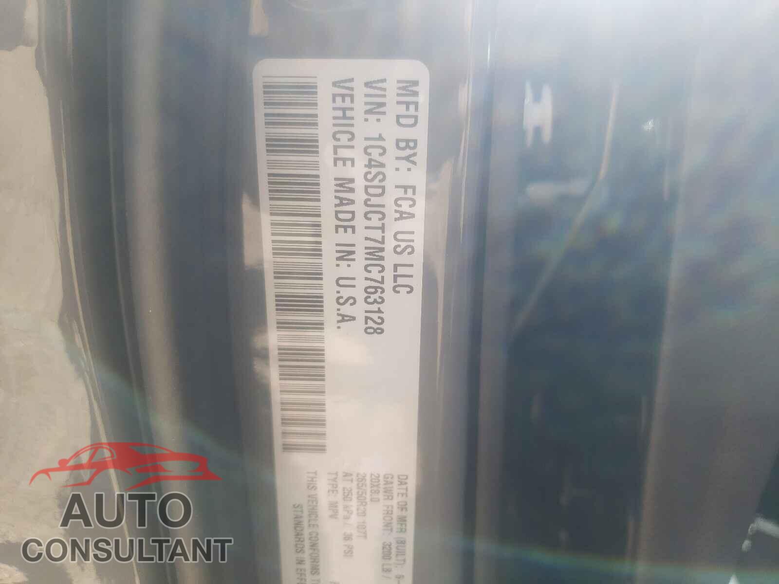 DODGE DURANGO 2021 - 1C4SDJCT7MC763128