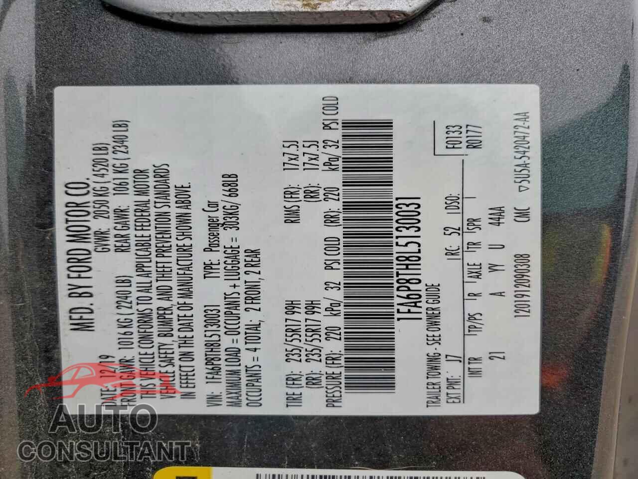 FORD ALL Models 2020 - 1FA6P8TH8L5130031