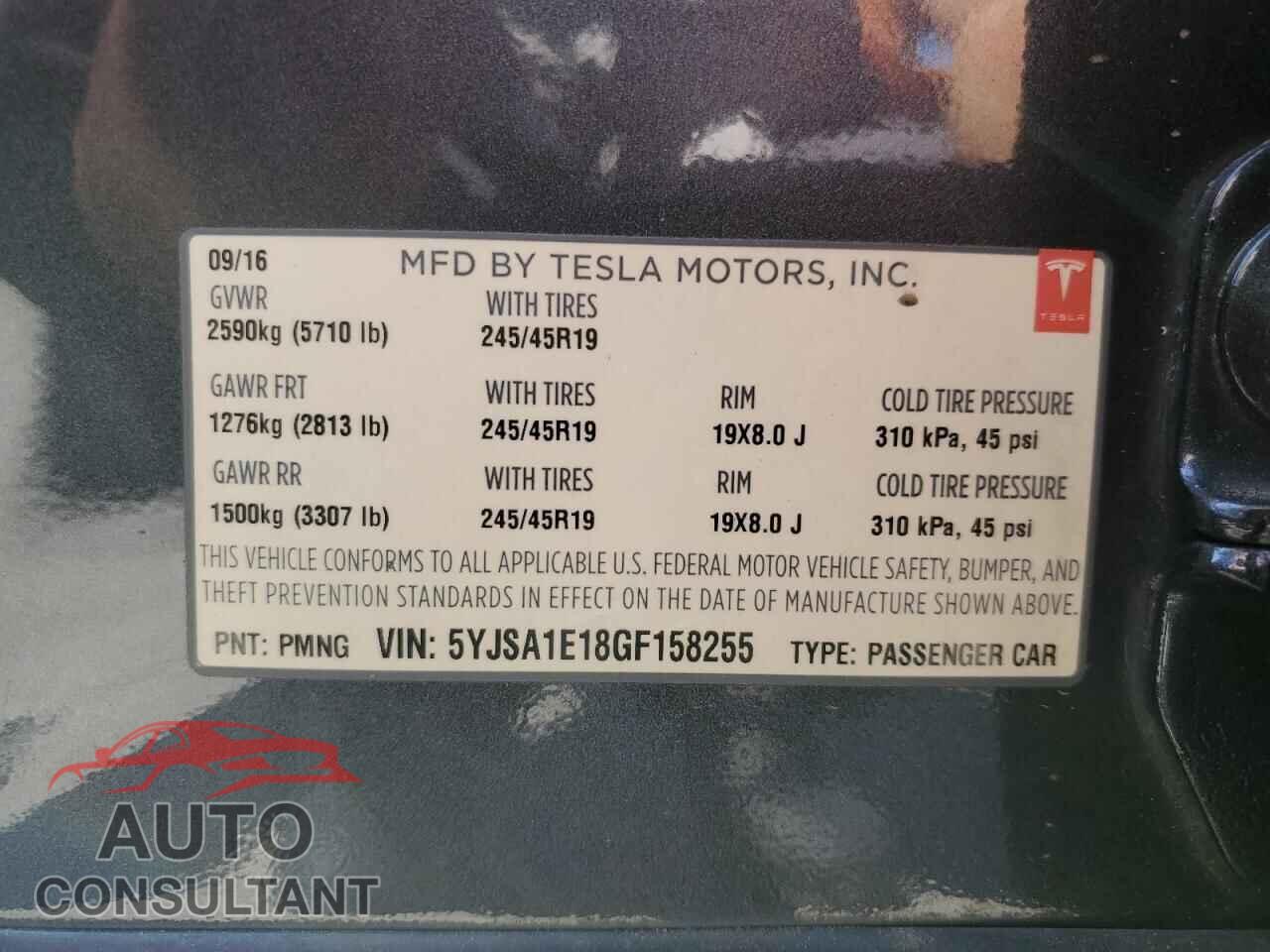 TESLA MODEL S 2016 - 5YJSA1E18GF158255