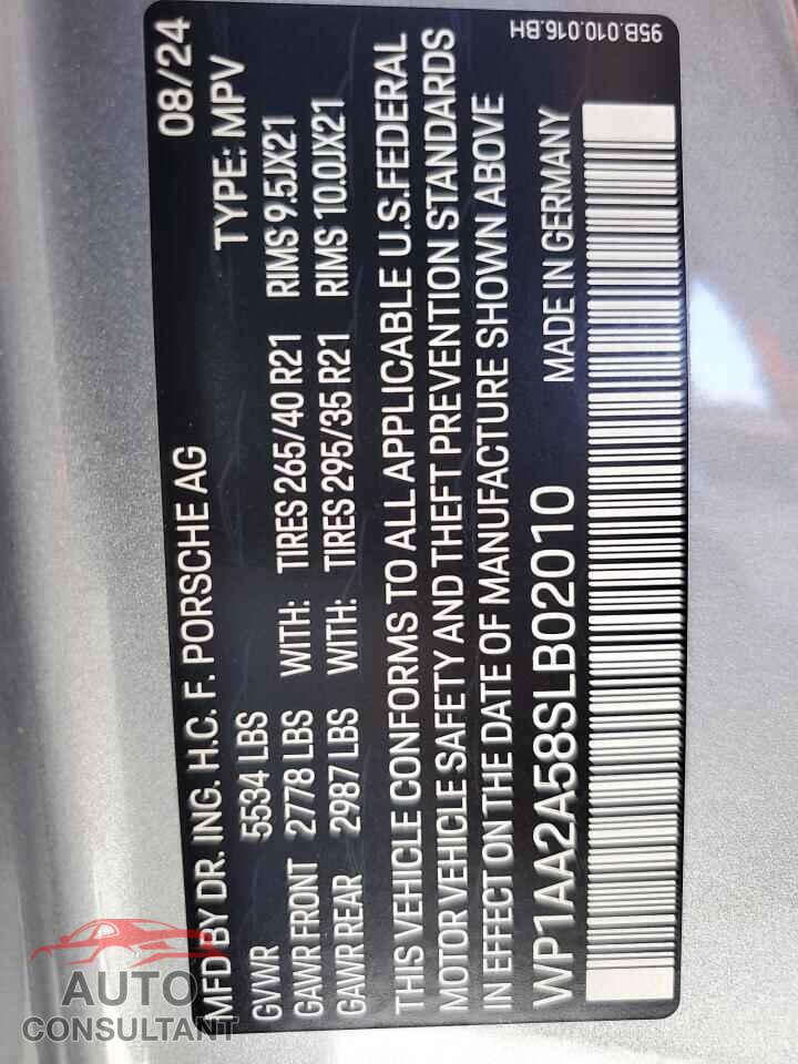 PORSCHE MACAN BASE 2025 - WP1AA2A58SLB02010