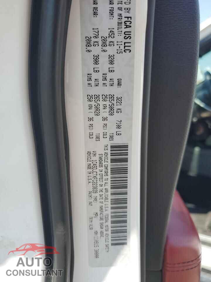 DODGE DURANGO 2015 - 1C4SDJCTXFC223839