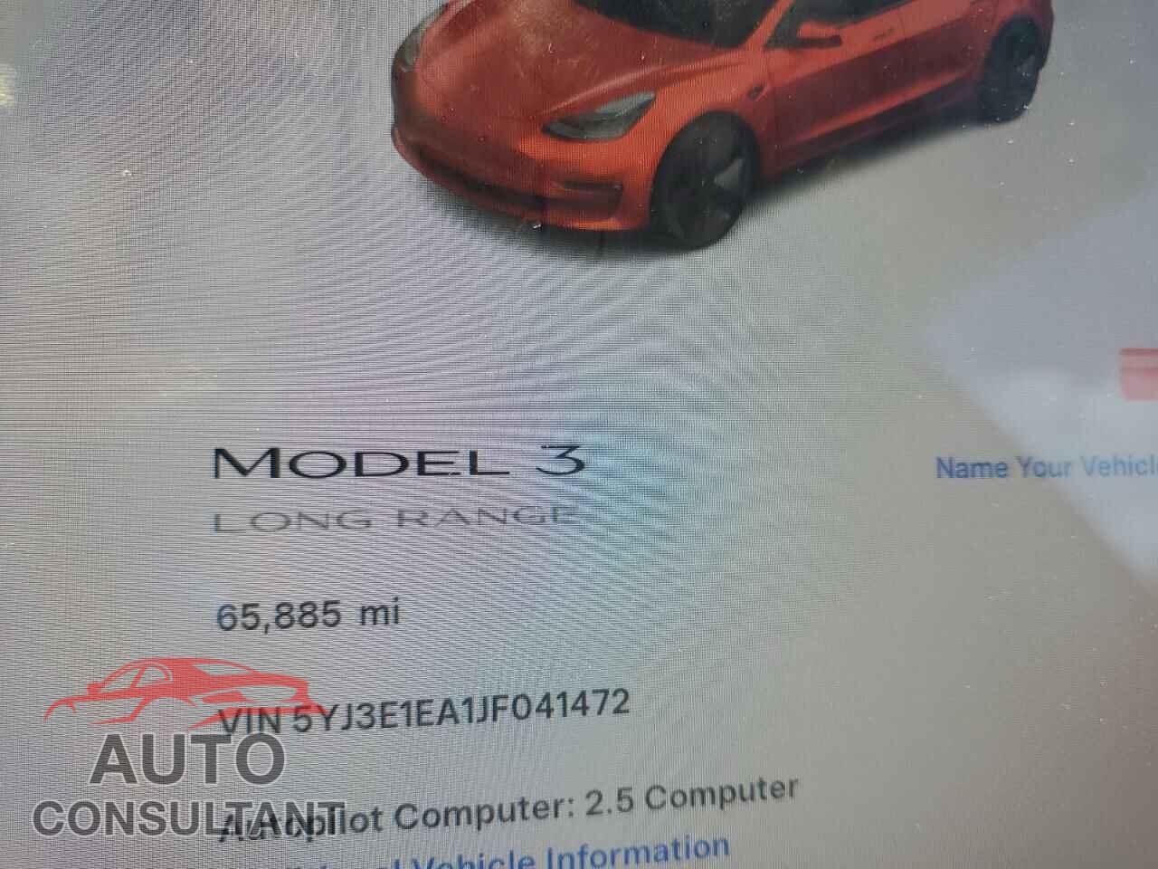 TESLA MODEL 3 2018 - 5YJ3E1EA1JF041472