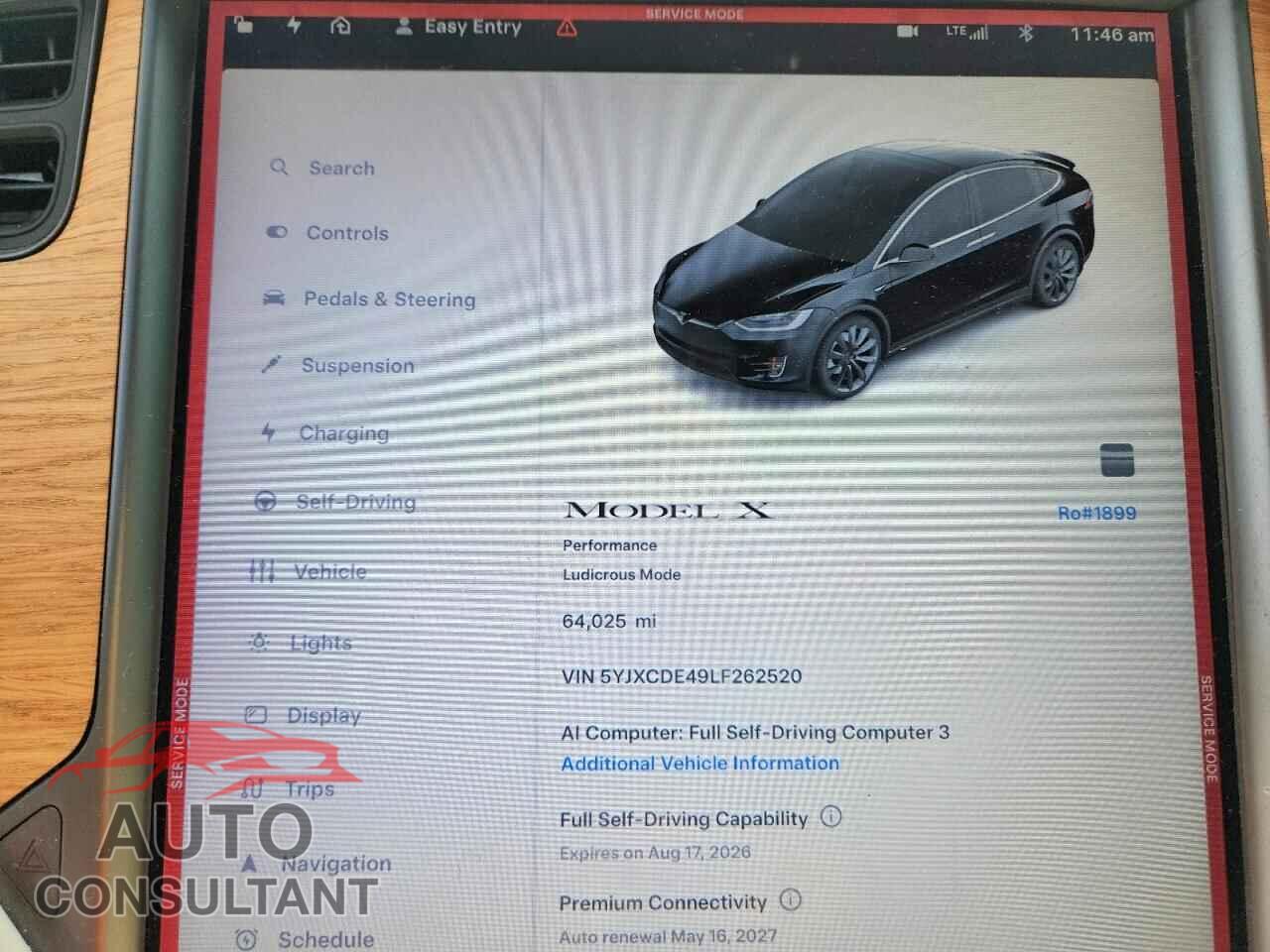 TESLA MODEL X 2020 - 5YJXCDE49LF262520