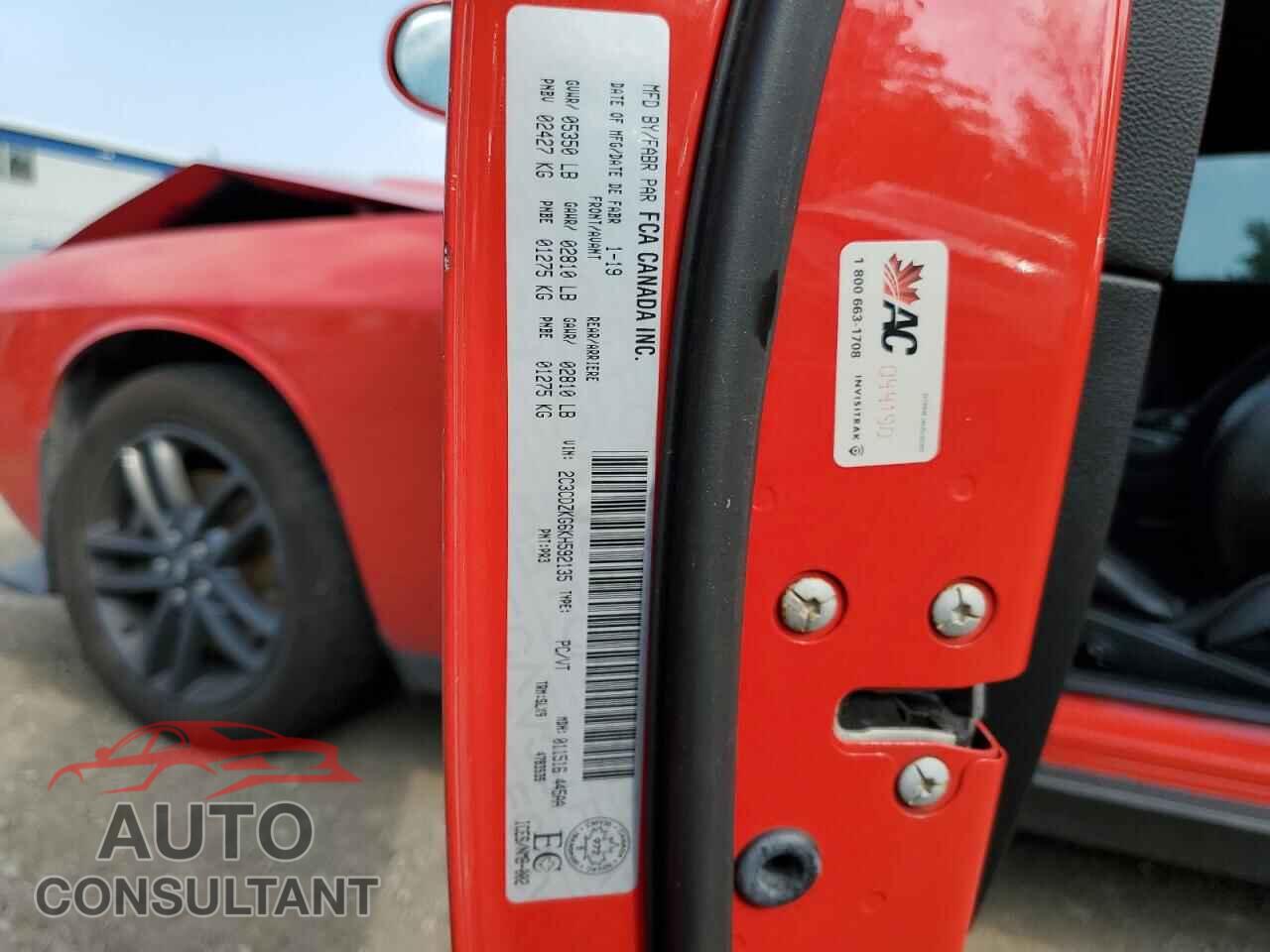 DODGE CHALLENGER 2019 - 2C3CDZKG6KH592135