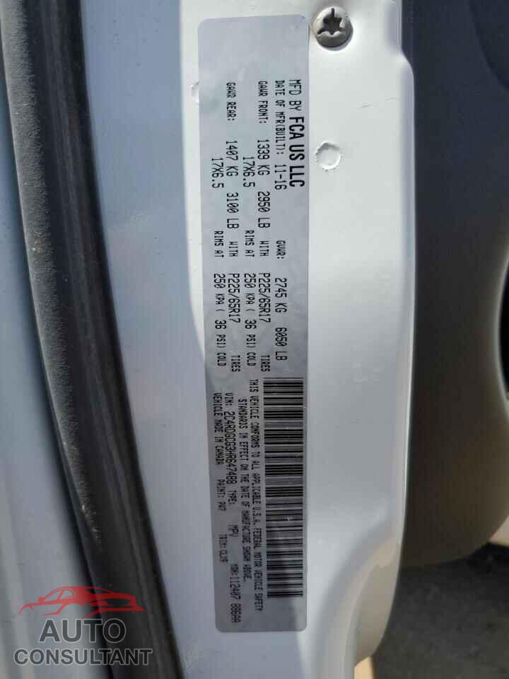 DODGE CARAVAN 2017 - 2C4RDGCG3HR647488