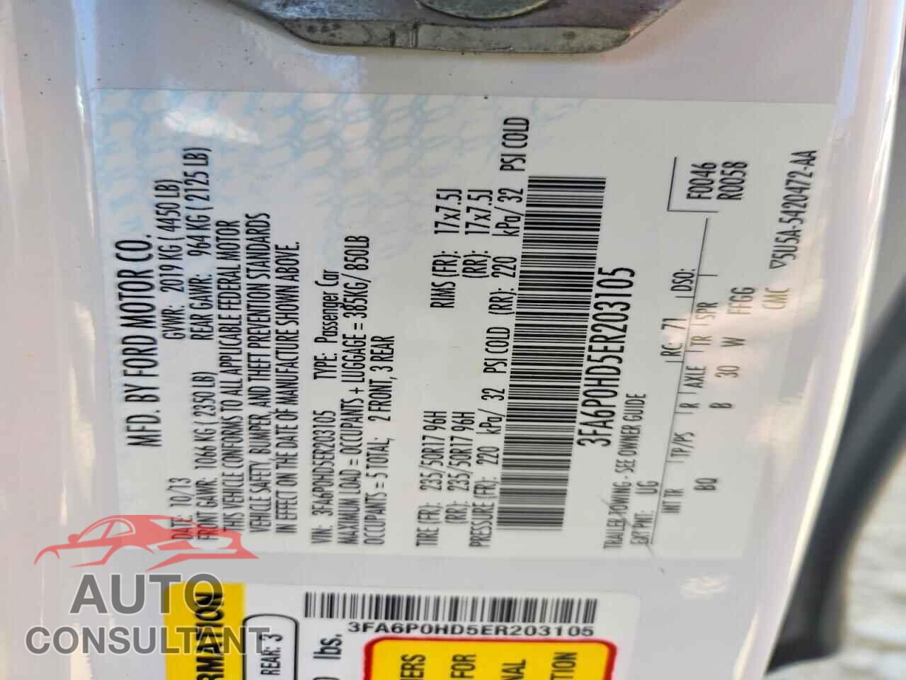 FORD FUSION 2014 - 3FA6P0HD5ER203105