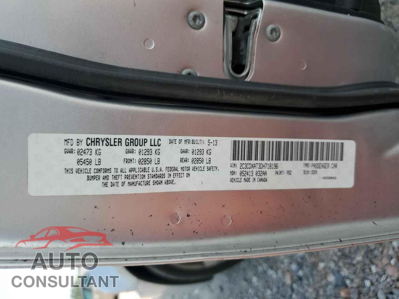DODGE CHARGER 2013 - 2C3CDXAT3DH718196