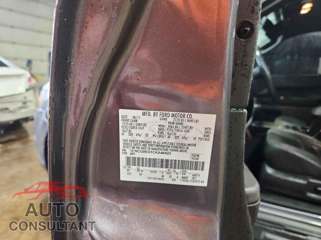 FORD ESCAPE 2012 - 1FMCU9EG1CKA46923