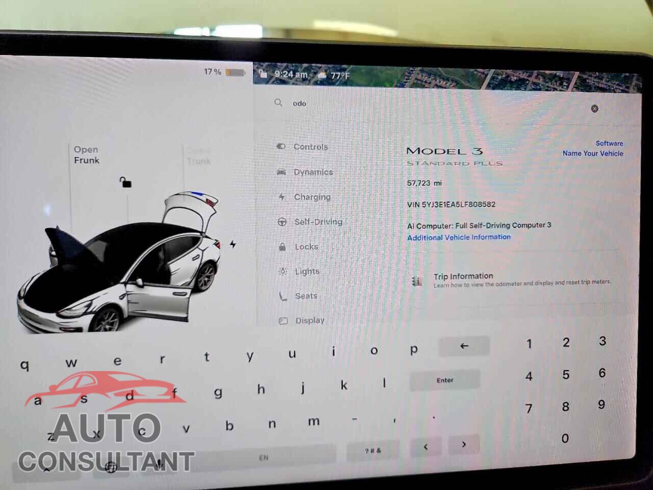 TESLA MODEL 3 2020 - 5YJ3E1EA5LF808582