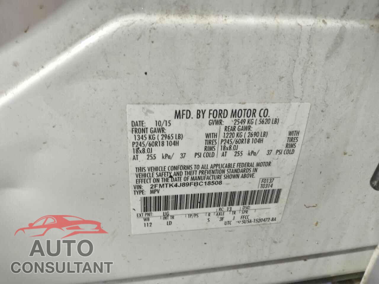 FORD EDGE 2015 - 2FMTK4J89FBC18508