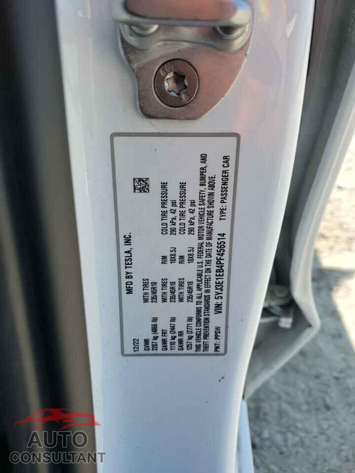 TESLA MODEL 3 2023 - 5YJ3E1EB4PF456514