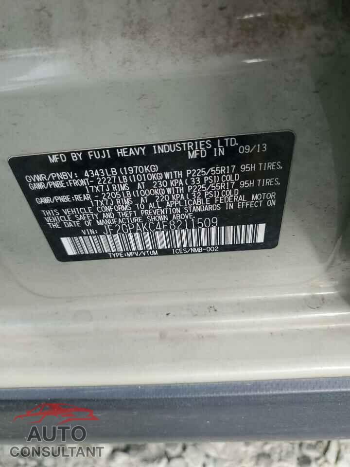 SUBARU XV 2014 - JF2GPAKC4E8211509