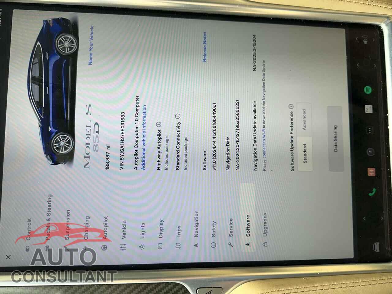 TESLA MODEL S 2015 - 5YJSA1H27FF091683