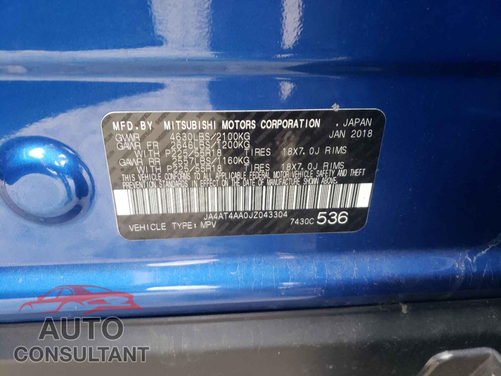 MITSUBISHI ECLIPSE 2018 - JA4AT4AA0JZ043304