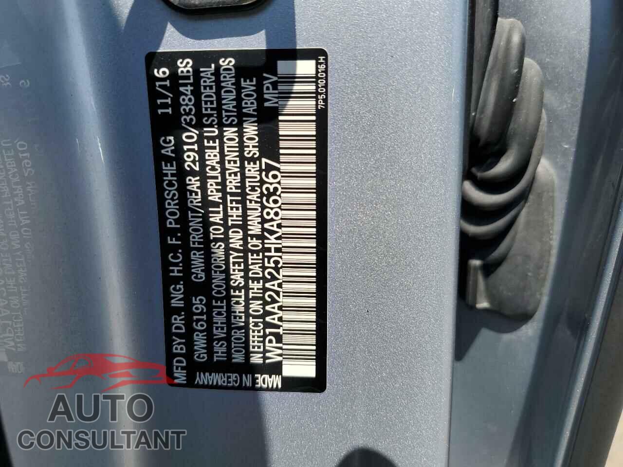 PORSCHE CAYENNE 2017 - WP1AA2A25HKA86367