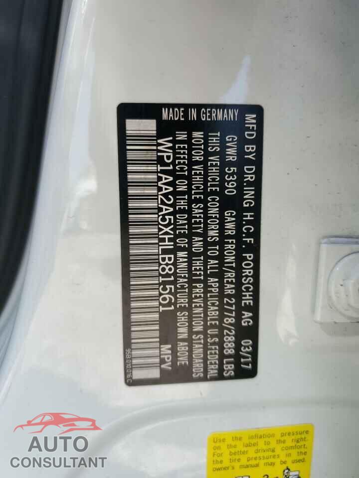 PORSCHE MACAN 2017 - WP1AA2A5XHLB81561