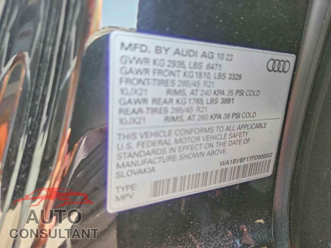 AUDI Q8 2023 - WA1BVBF17PD008552