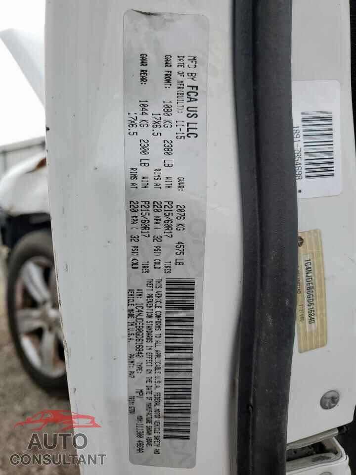 JEEP COMPASS 2016 - 1C4NJDEB0GD616840
